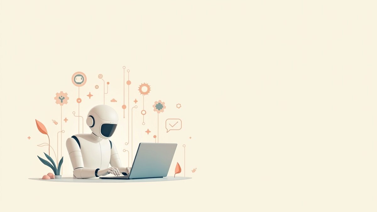 Automatiser ses tâches avec l'IA quand on travaille seul, illustration éditoriale par Clara Morel, intelligence artificielle
