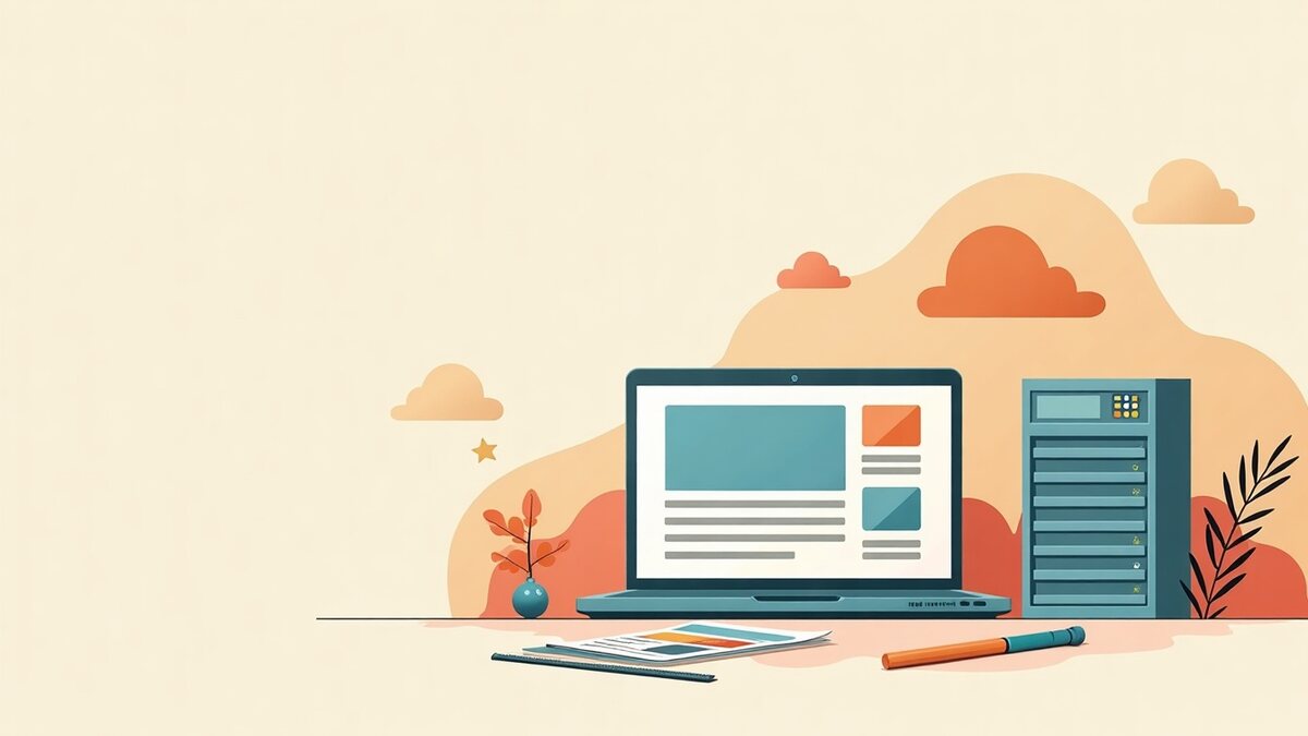 Héberger son site web : le guide simple pour débuter, illustration éditoriale par Clara Morel, création site web