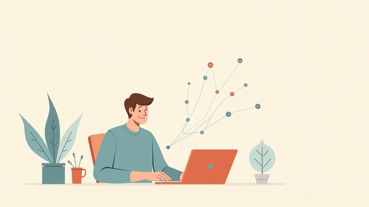 IA pour entrepreneur solo : usages utiles et limites, illustration éditoriale par Clara Morel, intelligence artificielle