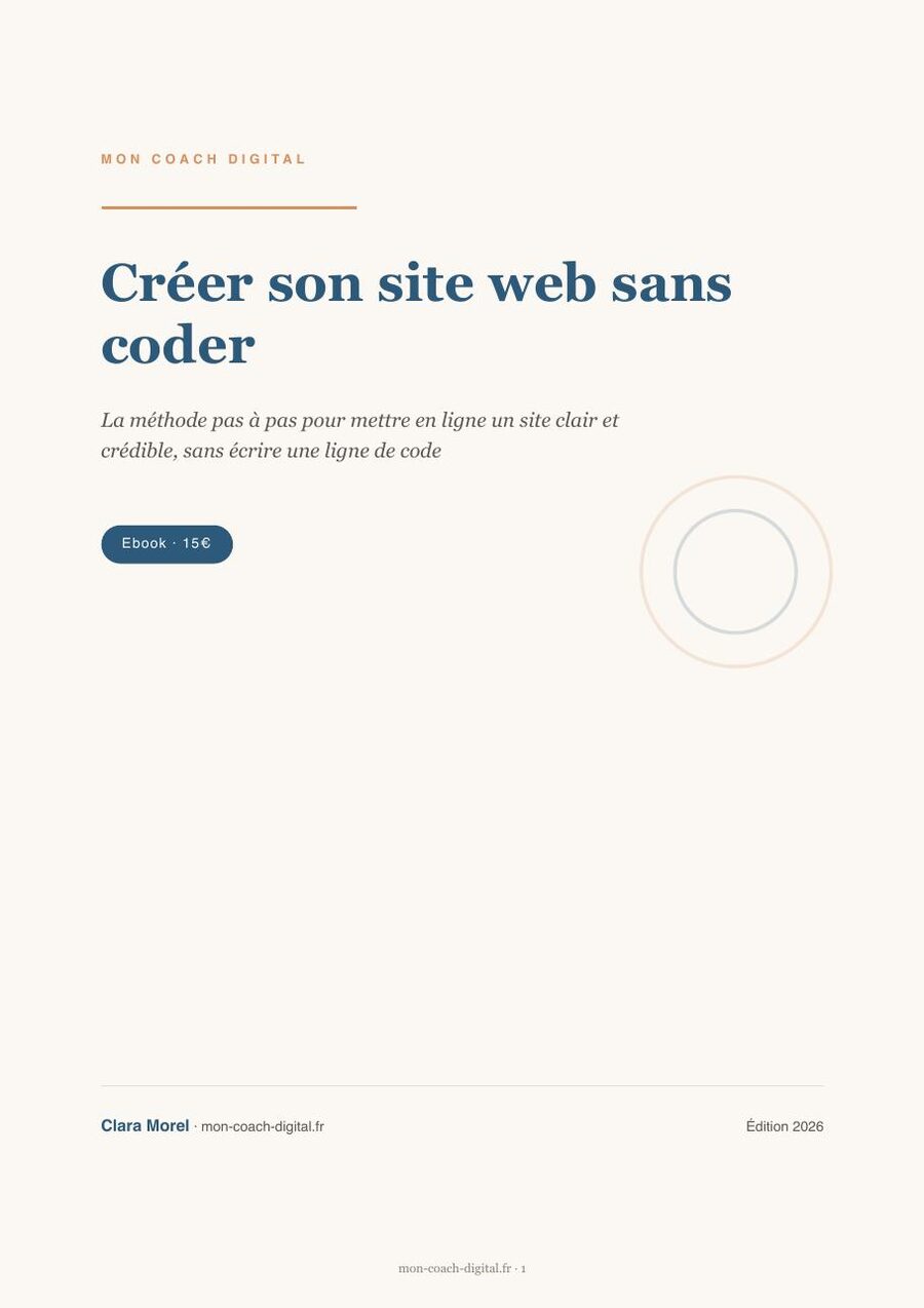 Aperçu réel de l'ebook Créer son site web sans coder : la couverture