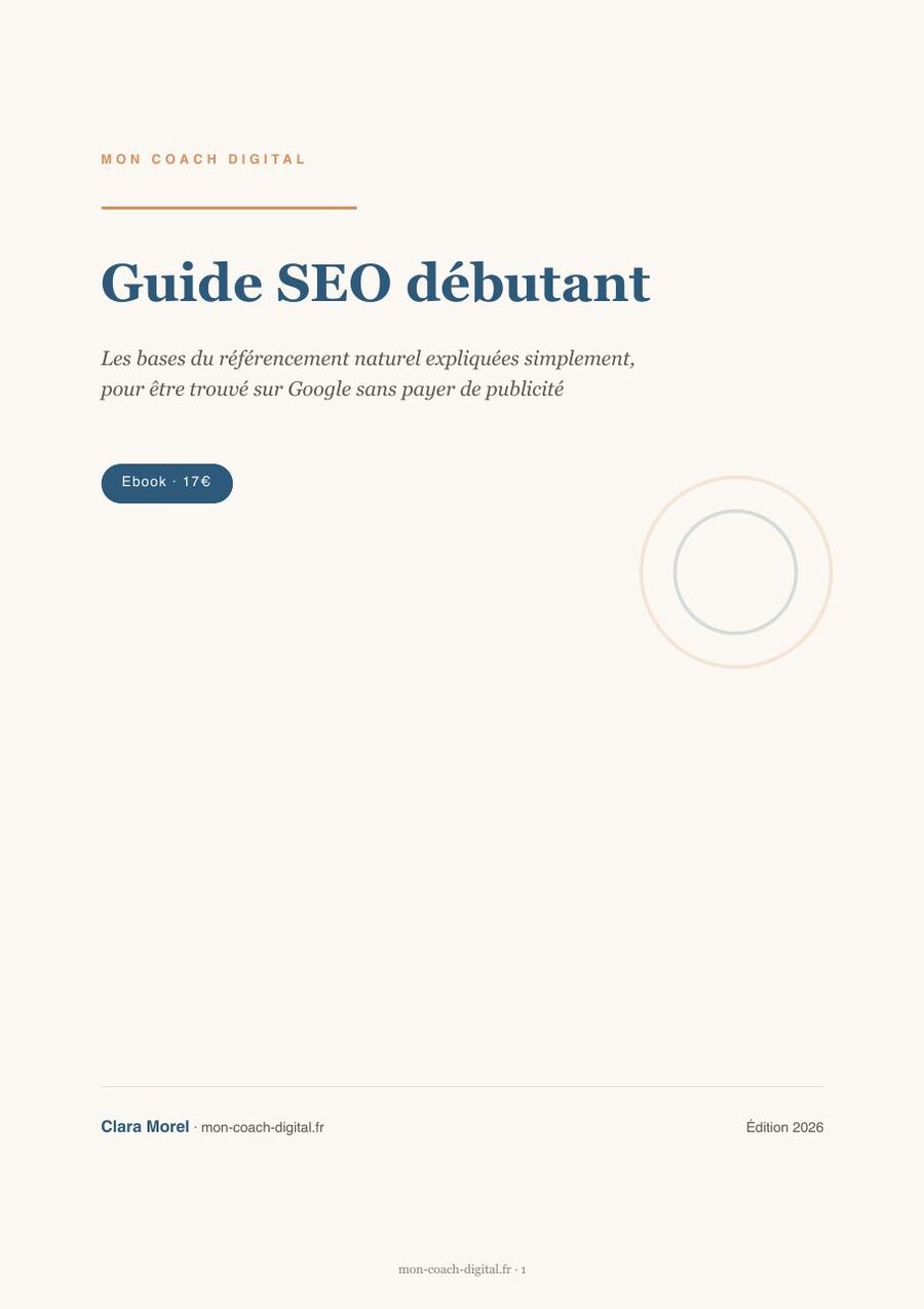 Aperçu réel de l'ebook Guide SEO débutant : la couverture
