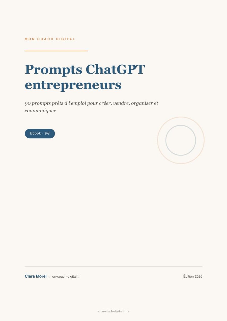 Aperçu réel de l'ebook Prompts ChatGPT entrepreneurs : la couverture